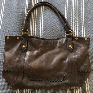 Brown leather Frye handbag